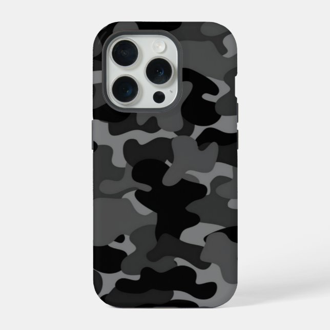 Black Gray Camo iPhone Case (Back)