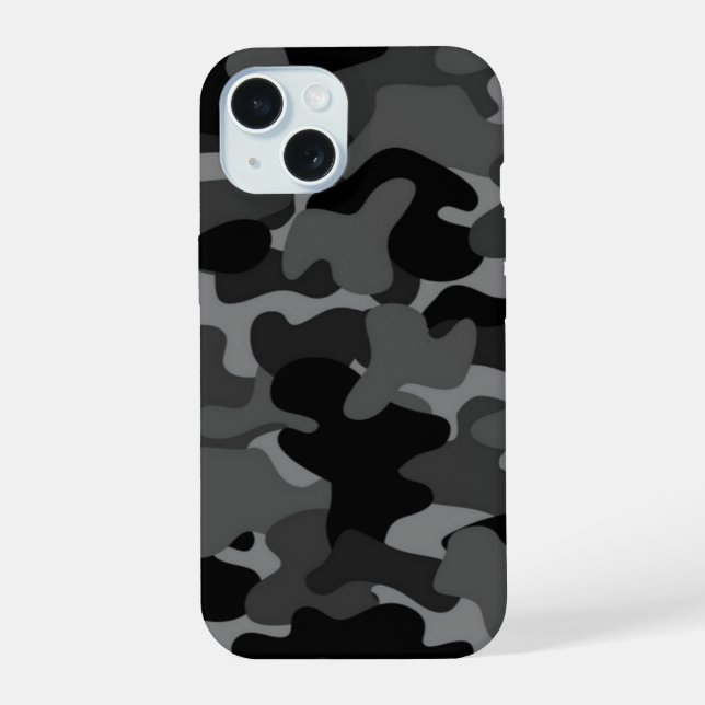 Black Gray Camo Iphone Case (Back)
