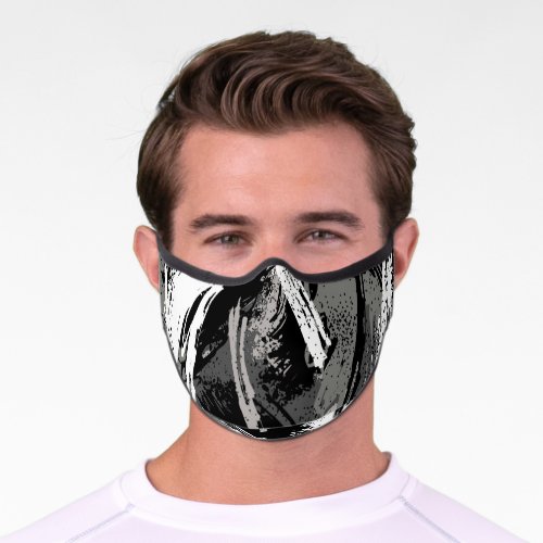 Black Gray Camo Premium Face Mask