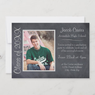 Black/Gray Chalkboard - Graduation Announcement