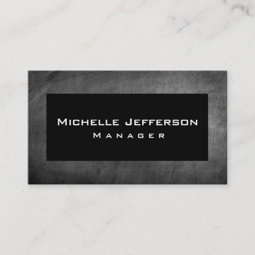 Black Gray Chalkboard Manager Business Card