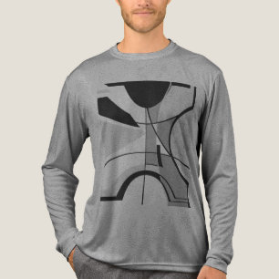 Black Gray Charcoal Swirling Large MCM Look Design Tri-Blend Shirt