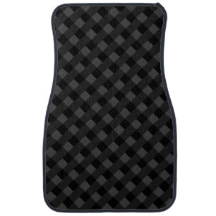 Black Gray Check Car Floor Mat