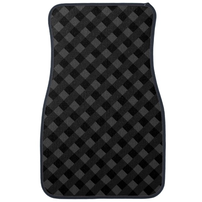 Black Gray Check Car Floor Mat (Front)