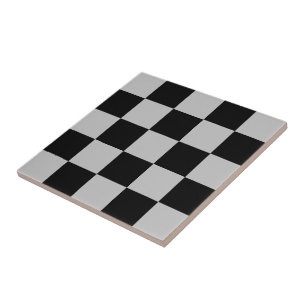 Black Gray Check Ceramic Tile