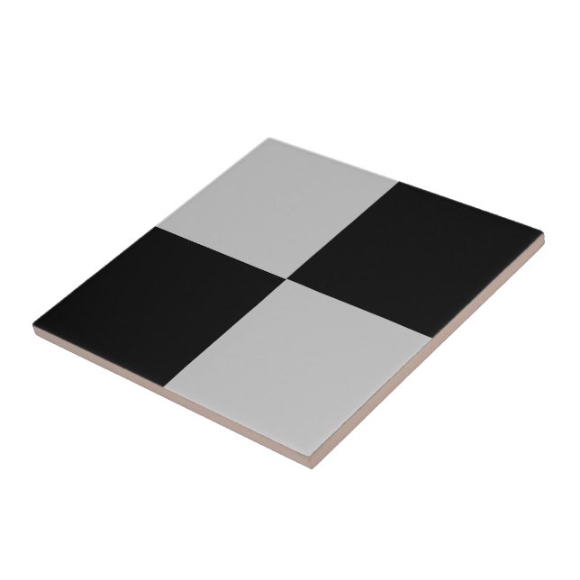 Black Gray Check Ceramic Tile (Side)