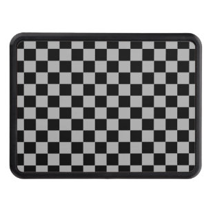 Black + Gray Check Checkered Checkerboard Pattern Hitch Cover