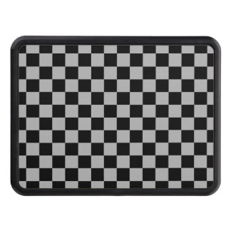 Black + Gray Check Checkered Checkerboard Pattern Hitch Cover