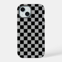 Black + Gray Check Checkered Checkerboard Pattern