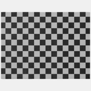 Black + Gray Check Checkered Checkerboard Pattern Outdoor Rug