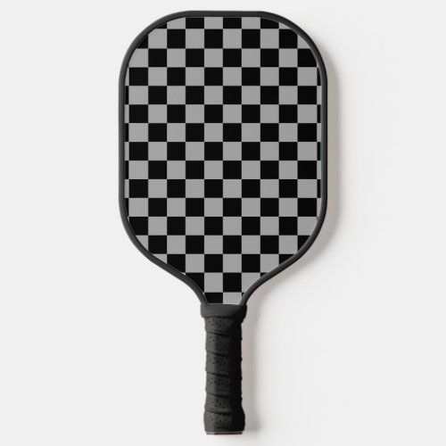 Black  Gray Check Checkered Checkerboard Pattern Pickleball Paddle