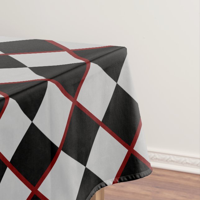 Black Gray Chess Tablecloth (In Situ)