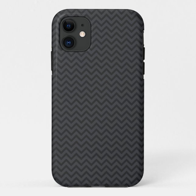 Black gray chevron zigzag zig zag stripes pattern Case-Mate iPhone case (Back)