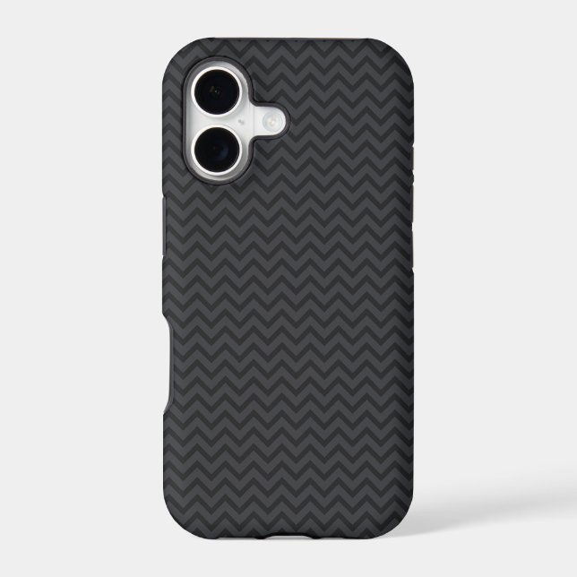 Black gray chevron zigzag zig zag stripes pattern iphone case (Back)