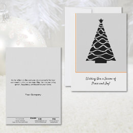Black & Gray Christmas Tree Business Holiday Card