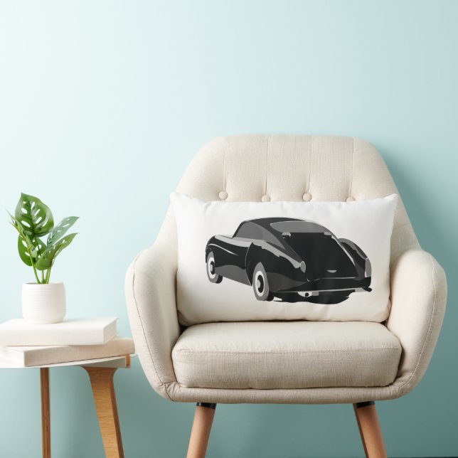 Black Gray Classic Car Lumbar Pillow (Chair)