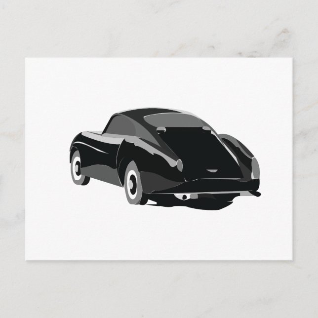 Black Gray Classic Car Postcard (Front)