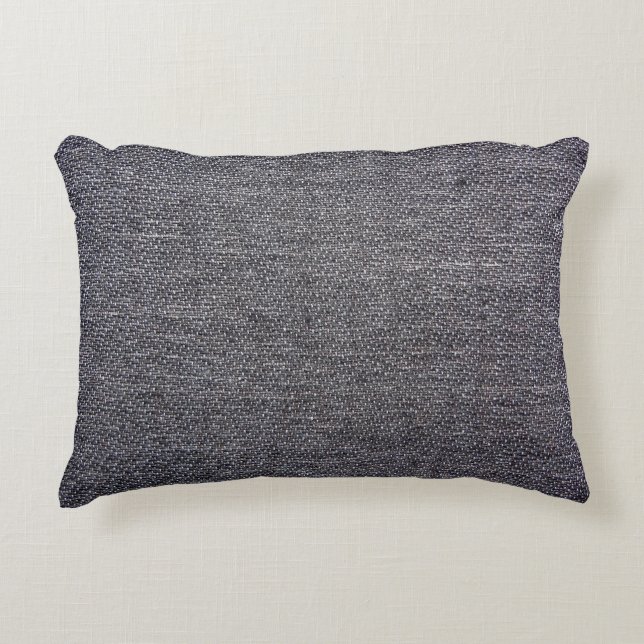 black gray cloth accent pillow (Front)