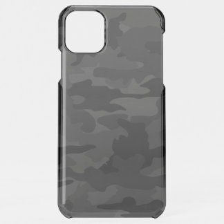 Black & Gray Cool Camo Camouflage Pattern Clearly iPhone 11 Pro Max Case