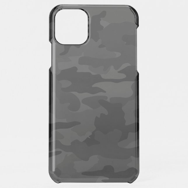 Black & Gray Cool Camo Camouflage Pattern Clearly Uncommon iPhone Case (Back)