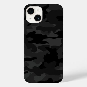 Black & Gray Cool Camo Camouflage Pattern Durable Case-mate Iphone 14 Case by sunnymars at Zazzle