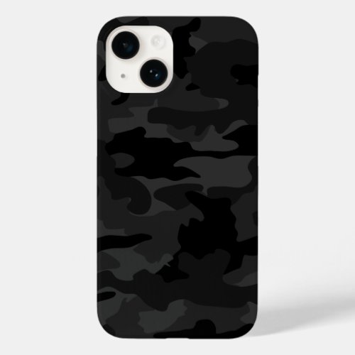 Black  Gray Cool Camo Camouflage Pattern Durable Case_Mate iPhone 14 Case