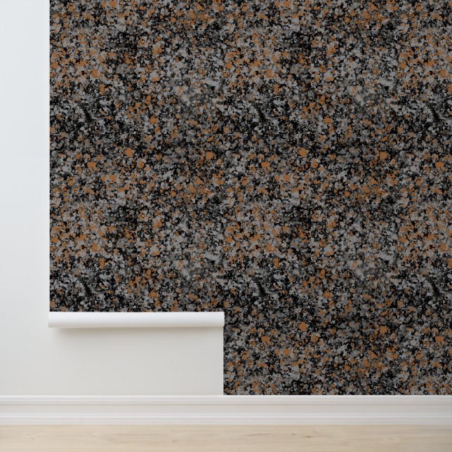 Black Gray Copper Texture Granite Wallpaper (Application)