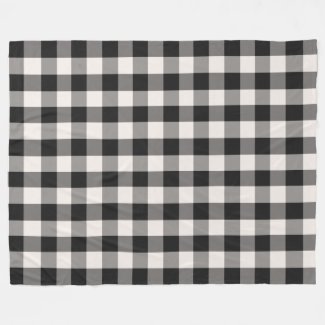 Black, Gray, Cream Buffalo Check Fleece Blanket