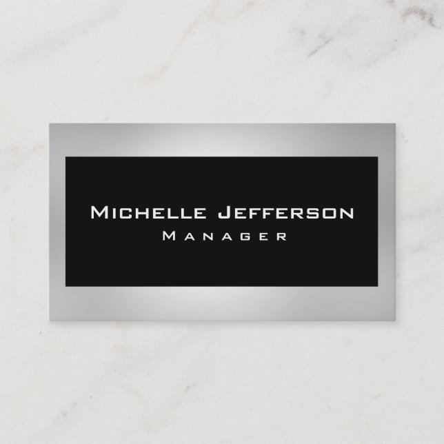 Black Gray Creative Manager Business Card (Front)