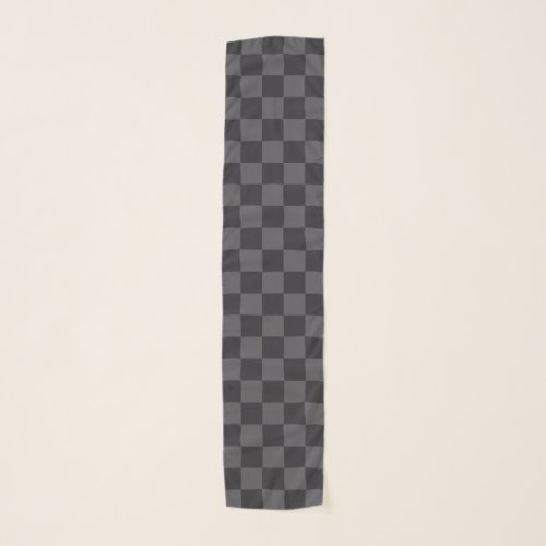 Black Gray Croatian Checkerboard Pattern Scarf