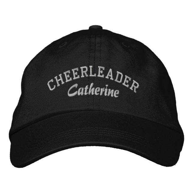 Black & Gray Custom Cheerleader's Hat (Front)