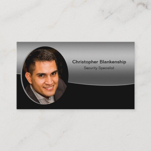 Black  Gray Custom Photo  Professional Business Card