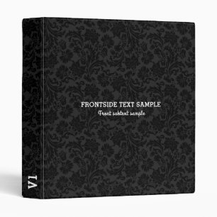 Black & Gray Damasks Monochromatic Design 3 Ring Binder