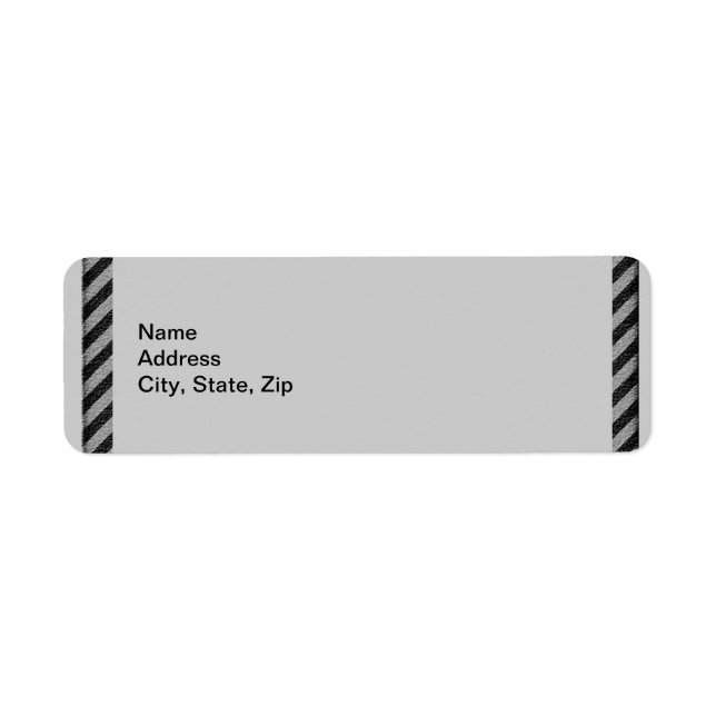 Black Gray Diagonal Stripes Sides Address Label (Front)