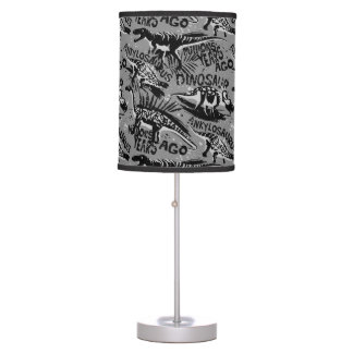 Black Gray Dinosaur Million Years Ago Boys Room Table Lamp