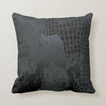 Black & Gray Distressed sweater and croc pillow