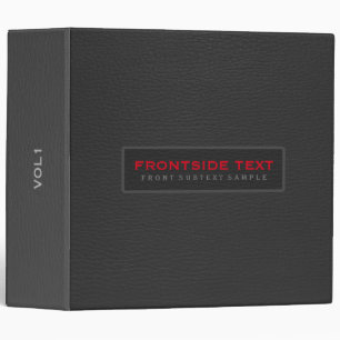 Black & Gray Faux Leather Vintage Look Look 3 Ring Binder