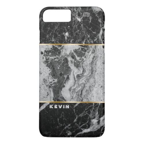 Black  Gray Faux Marble Combination iPhone 8 Plus7 Plus Case