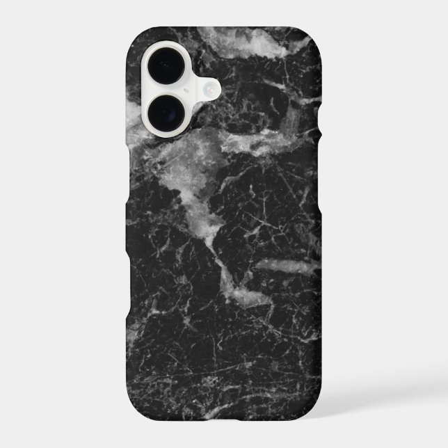 Black & Gray Faux Marble Texture Iphone Case (Back)