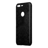 Black & Gray Floral Damasks Pattern Uncommon Google Pixel Case (Back/Left)