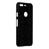 Black & Gray Floral Damasks Pattern Uncommon Google Pixel Case (Back/Right)