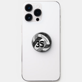 black gray girls volleyball team colors her name PopSocket