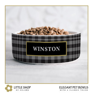 Black Gray Glen Plaid Customized Bowl