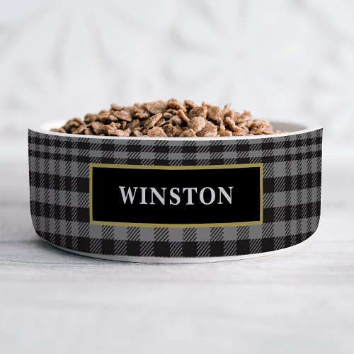 Black Gray Glen Plaid Customized Bowl