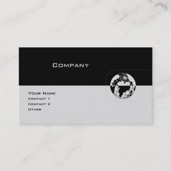 Black & Gray Globe Business Card by pixelholicBC at Zazzle