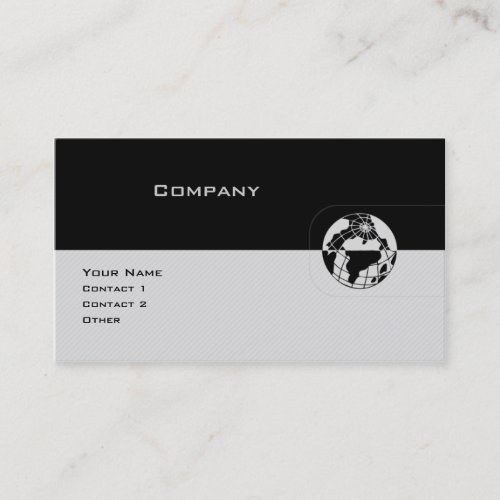 Black &amp; Gray Globe Business Card Templates