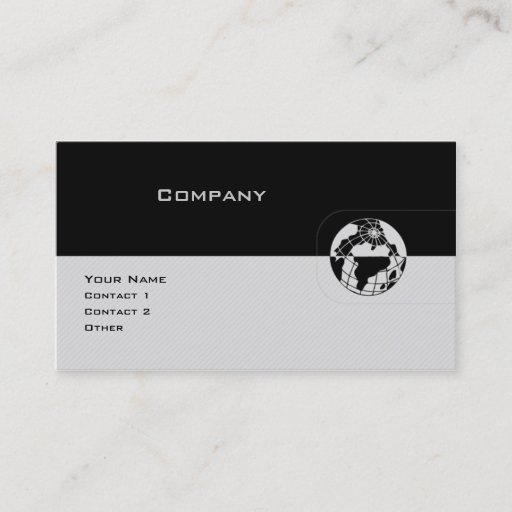 Customizable Black &amp; Gray Globe Business Card Templates