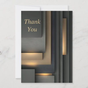 Black, Gray & Gold Geometric Thank You Card