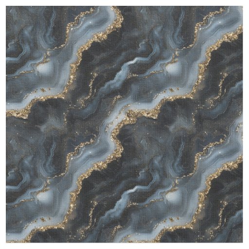 Black, Gray & Gold Marble  Fabric