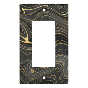 Black & Gray Gold Marble Light Switch Covers
